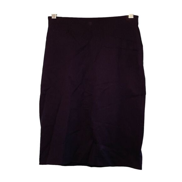 Philosophy Classic Pencil Skirt Navy Blue Stretch Knit Mini Gold Zipper 2 - Picture 1 of 6